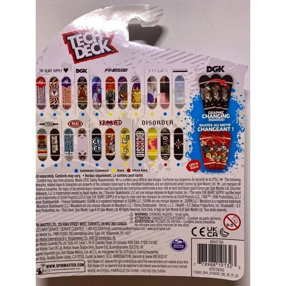 Tech Deck Disorder Rare Fingerboard Skateboard‎ Yellow Pink Spin Master NIP 2022